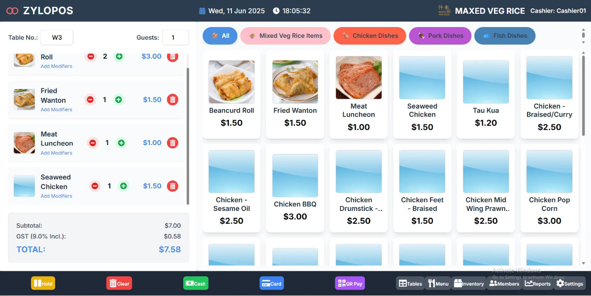 POS Ordering Interface
